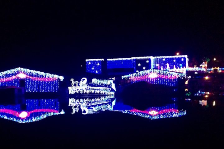 Mount Dora Marina as seen from Rusty Anchor's Christmas Lights Boat Tour